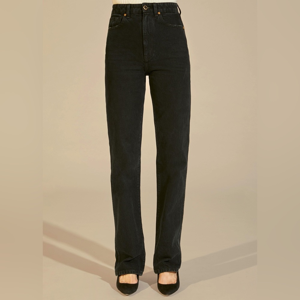 Khaite Black Danielle Denim Jeans Straight Leg